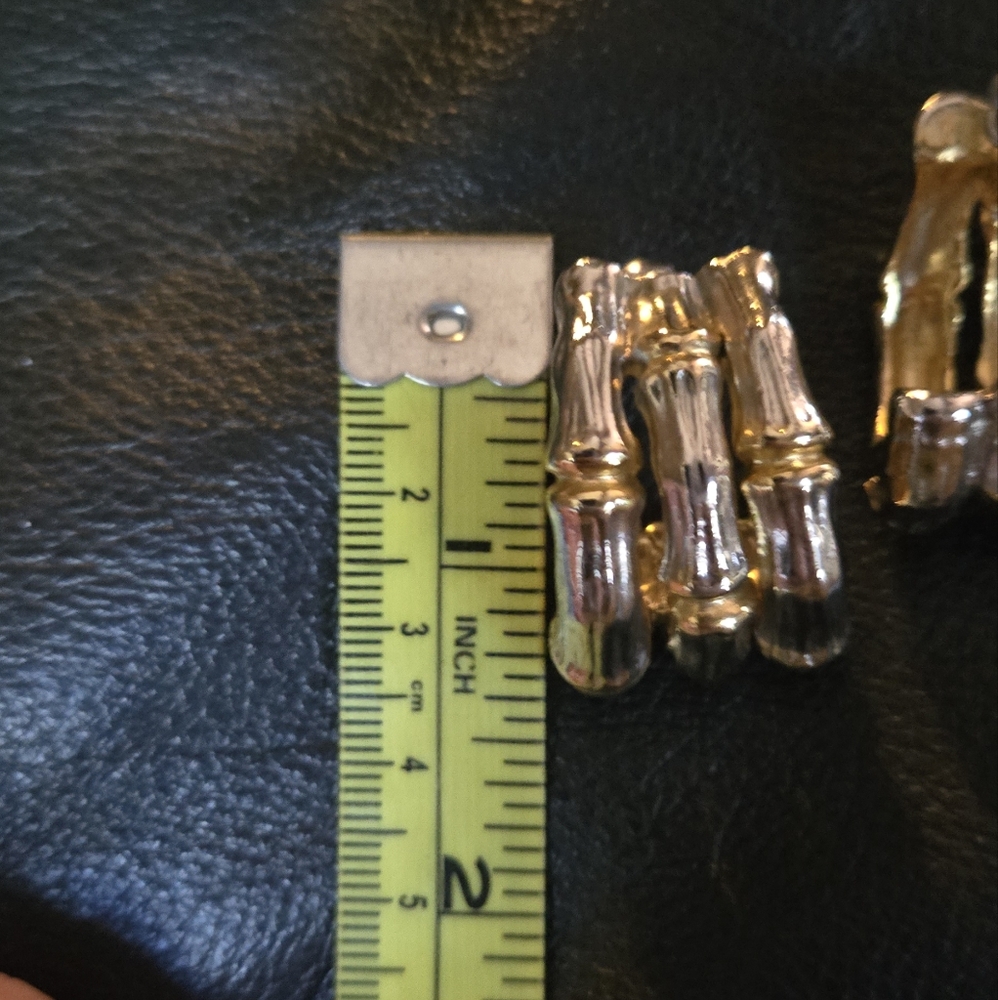 Bamboo Vintage silver & gold earrings - Picture 4 of 6